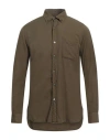 Tom Ford Man Shirt Military Green Size 17 Cotton, Cashmere In Green
