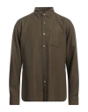 Tom Ford Man Shirt Military Green Size 17 Lyocell In Green