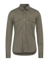 Tom Ford Man Shirt Military Green Size 44 Silk, Cotton In Green