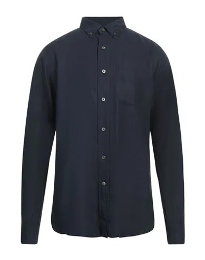 Tom Ford Man Shirt Navy Size 16 ½ Lyocell In Navy
