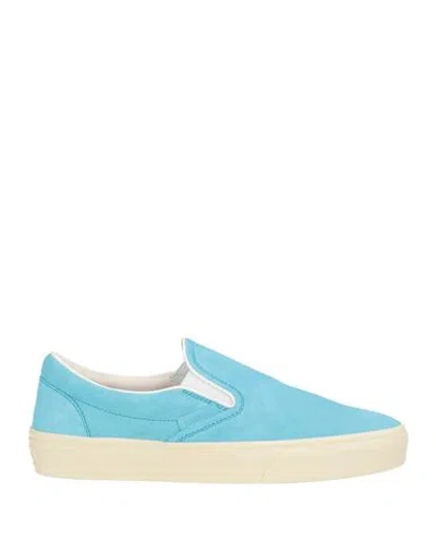 Tom Ford Man Sneakers Azure Size 7 Leather In Blue