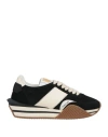 Tom Ford James Panelled Flatform Sneakers In Black