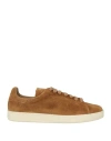 Tom Ford Man Sneakers Camel Size 13 Leather In Neutral