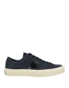 Tom Ford Man Sneakers Navy Size 8.5 Leather In Blue