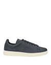 Tom Ford Man Sneakers Navy Size 9 Calfskin, Bull Skin