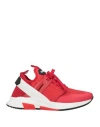 Tom Ford Man Sneakers Red Size 12 Leather, Textile Fibers