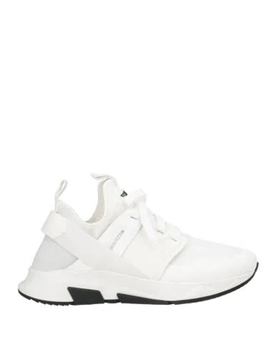 Tom Ford Man Sneakers White Size 9 Leather, Textile Fibers