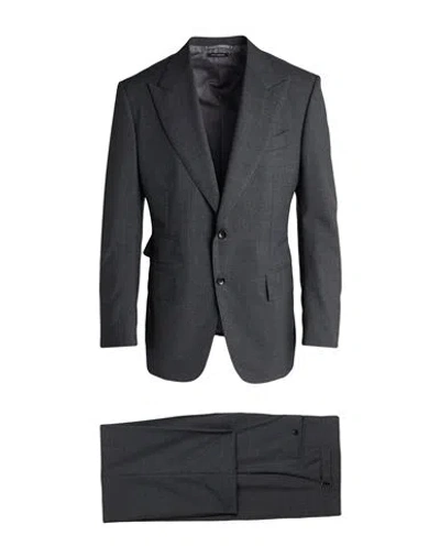 Tom Ford Man Suit Charcoal Size 44 Wool In Gray