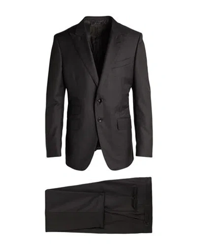 Tom Ford Man Suit Charcoal Size 50 Wool In Gray