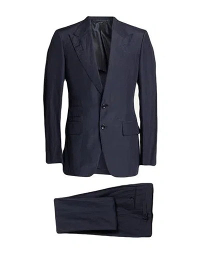 Tom Ford Man Suit Midnight Blue Size 36 Silk, Linen