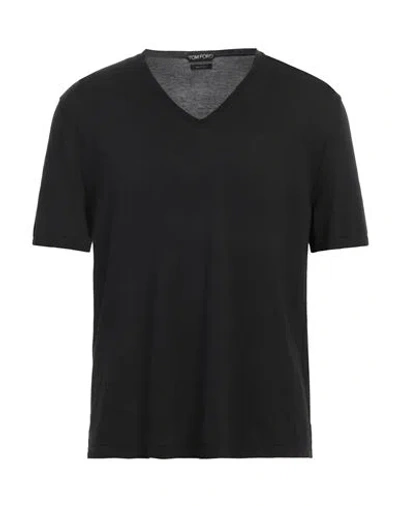 Tom Ford Man Sweater Black Size 44 Silk, Cotton