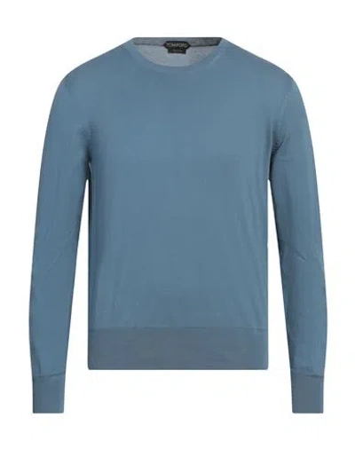 Tom Ford Man Sweater Pastel Blue Size 44 Cotton