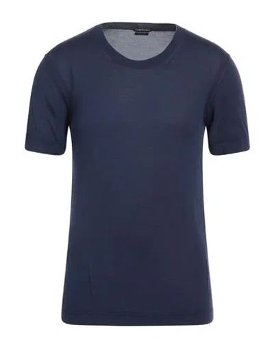 Tom Ford Man Sweater Slate Blue Size 46 Silk