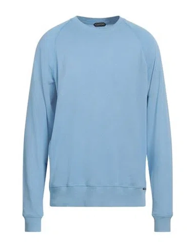 Tom Ford Man Sweatshirt Azure Size 46 Cotton, Acrylic