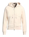 Tom Ford Man Sweatshirt Cream Size 36 Cotton, Lambskin In White