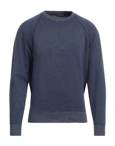 Tom Ford Man Sweatshirt Slate Blue Size 38 Cotton, Acrylic