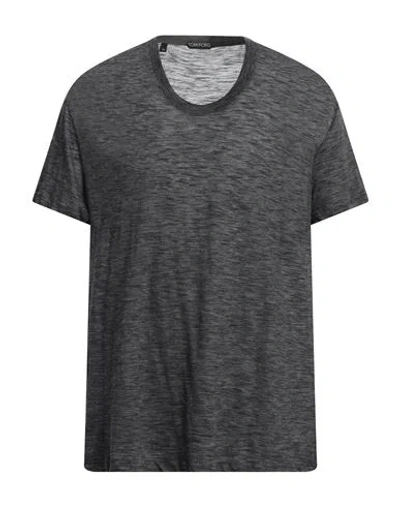 Tom Ford Man T-shirt Charcoal Size 48 Cotton, Polyester In Grey