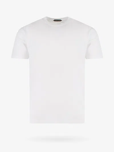 Tom Ford V Neck T-shirt In Cotton White Man