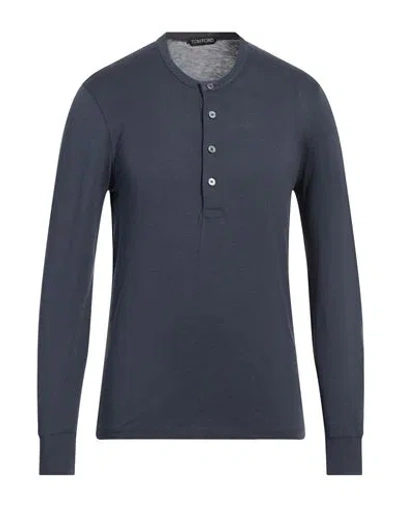 Tom Ford Man T-shirt Navy Size 46 Lyocell, Cotton
