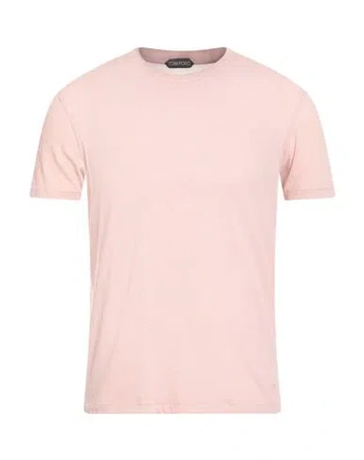 Tom Ford Cotton Blend Crewneck T-shirt In Dusty Pink