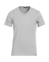 Tom Ford Grey Cotton T-shirt Vneck In Grey