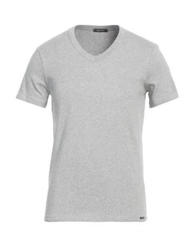 Tom Ford Grey Cotton T-shirt Vneck In White