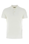 Tom Ford White Polo Shirt With Classic Collar In Cotton Blend Man In Blue