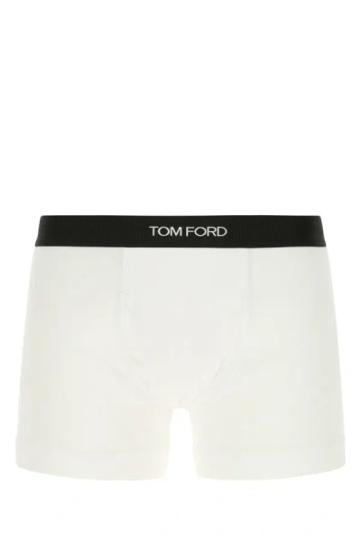 Tom Ford White Stretch Cotton Boxer