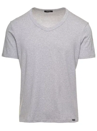 Tom Ford Cotton-blend Jersey T-shirt In White