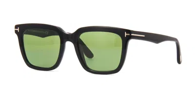 Pre-owned Tom Ford Marco-02 Ft 0646 Black/green (01n) Sunglasses