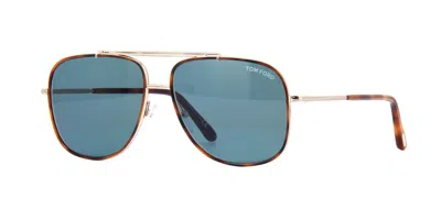 Pre-owned Tom Ford Marcus Ft 1023 Shiny Black/grey Green Shaded (01b) Sunglasses