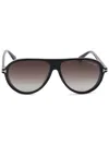 Tom Ford Marcus Pilot-frame Sunglasses In Black