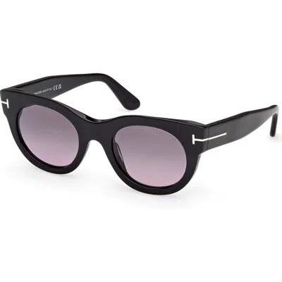 Tom Ford Marine 50mm Gradient Round Sunglasses In Purple