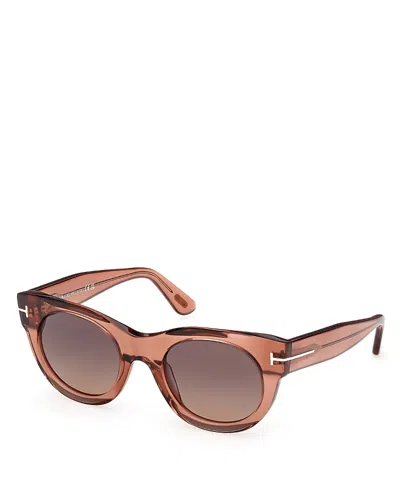 Tom Ford Marine Round Sunglasses, 50mm In Brown