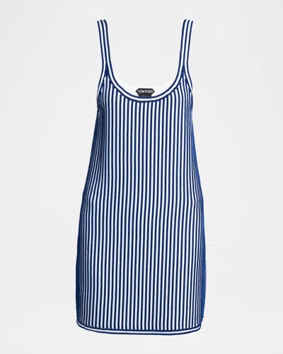 Tom Ford Mariniere Velvet Knit Sleeveless Mini Dress In Multi