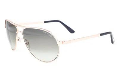 Pre-owned Tom Ford Marko 144 28p Shiny Rose Gold / Green Gradient Sunglasses 58mm