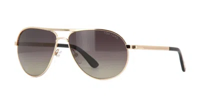 Pre-owned Tom Ford Marko Ft 0144 Rose Gold/grey Brown Shaded Polarized (28d) Sunglasses In Dark Grey Brown Shaded Polar