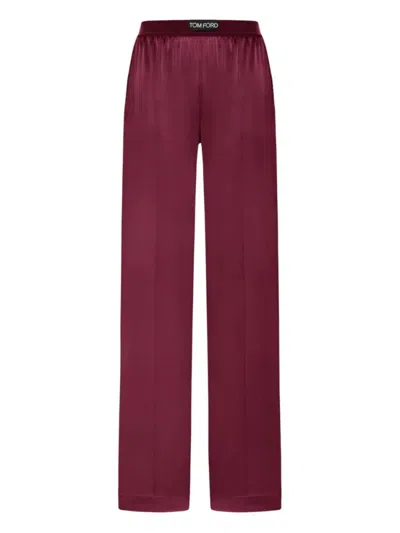 Tom Ford Maroon Silk Pants