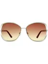Tom Ford Eyewear Marta Round Frame Sunglasses In Gold