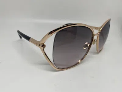 Pre-owned Tom Ford Marta Tf 1091 28b Sunglasses Gold Grey Gradient Butterfly 62-16-120mm In Gray