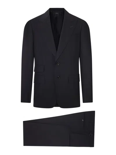 Tom Ford Master Twill Shelton Suit In Black