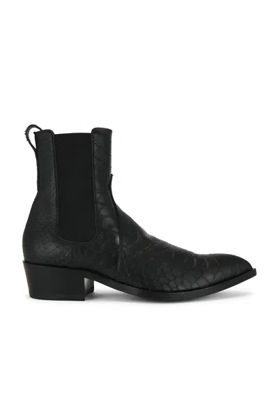 Tom Ford Matt Printed Python Chelsea Boot In Black