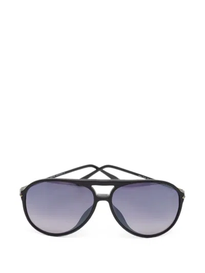 Pre-owned Tom Ford Matteo Pilot Sunglasses In Black