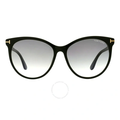 Tom Ford Maxim Gradient Smoke Cat Eye Ladies Sunglasses Ft0787 01b 59 In Black