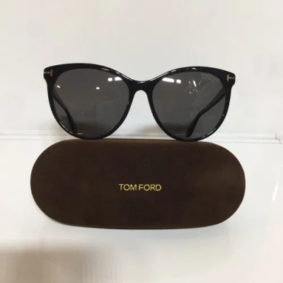 Pre-owned Tom Ford Maxim Tf787 01d Black Plastic Woman Polarized Sunglasses 59mm