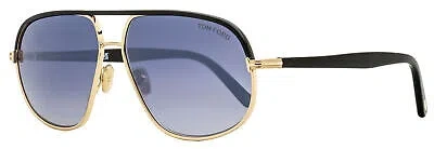 Pre-owned Tom Ford Maxwell Sunglasses Tf1019 28b Black/gold 59mm Ft1019 In Gray Gradient