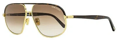 Pre-owned Tom Ford Maxwell Sunglasses Tf1019 30f Havana/gold 59mm Ft1019 In Brown