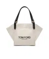 Tom Ford Medium Amalfi Canvas Tote Bag In White