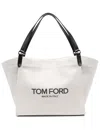 Tom Ford Mittelgrosse Amalfi Handtasche Aus Canvas In Nude