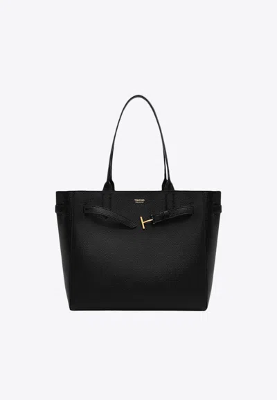 Tom Ford Medium Audrey Leather Tote Bag In Black